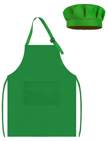 TOPWAYS Kids Art Aprons, Waterproof Artist Smock for Kids, TPU Children Apron with Long Sleeves, Child Drawing Clothes Cover, Child Gardening Painting Aprons Age 4 to 12 Years (green, L)