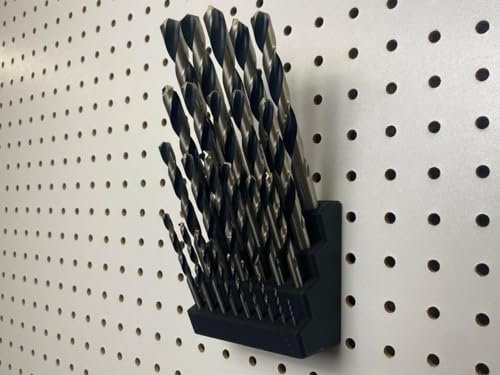 Metallbohrer 13-1 mm Halter für Pegboard Lochwand - Lochabstand 25,4 mm und Lochung 7 mm - Werkzeugwand - Lochwand Zubehör