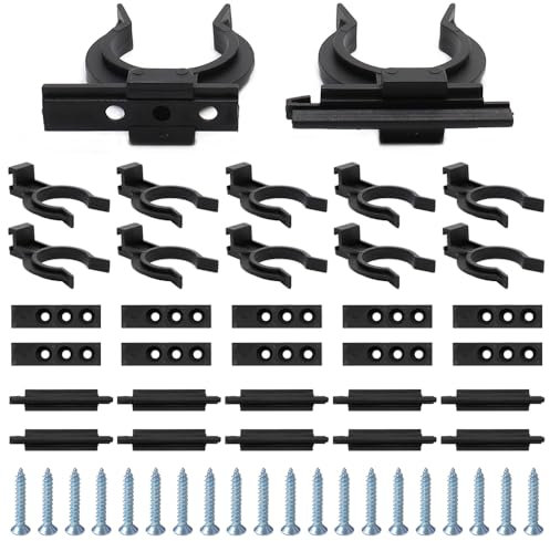 Aoyswuz 20 Pièces Clip Plinthe Cuisine avec 60 vis Clips de Fixation de Plinthe de Cuisine Deux Tailles de Bandes de Fixation Attache Plinthe Cuisine pour Pieds de Cuisine 32-40 mm