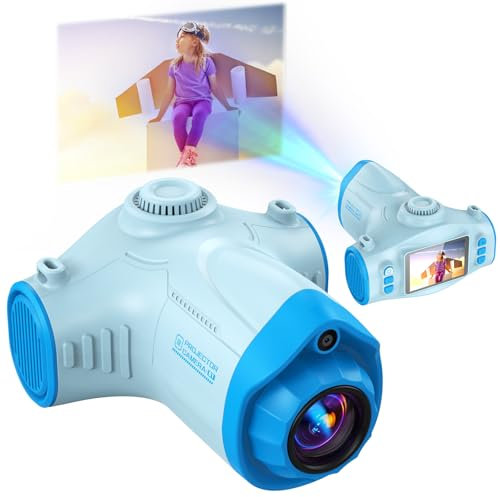 Cámara Fotos Infantil, 3 en 1 Proyector Cámara para Niños 48MP 1080P Cámara de Fotos Niños con Trípode Tarjeta de 32 GB Batería de 2500 mAh, Regalo para 3 4 5 6 8 7 9 10 11 12 Años Niños y Niñas, Azul