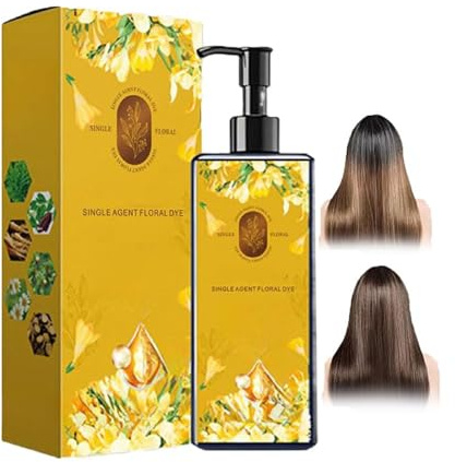 Nourishing Plant-Based Hair Color, Long-Lasting & Natural Hair Color Shampoo, Even And Natural Gray Hair Coverage, Plant-Based Formula for Men & Women - Instant Effect (Brown)