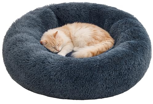Pisi Bili Cama para perros y gatos, 50 cm, lavable, mullida, ortopédica, para perros grandes y pequeños, espacio para dormir para gatos (gris oscuro, 50 cm)