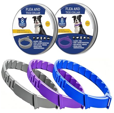 Dog Collar 3 Pack, Adjustable Repellent Collar Safe Waterproof Natural Dog Collar for Puppies Small Medium Large Dog 62cm