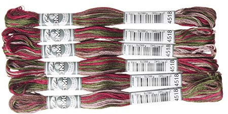 DMC 517-4518 Sticktwist, bomull, 4518 grön/röd, 8 m