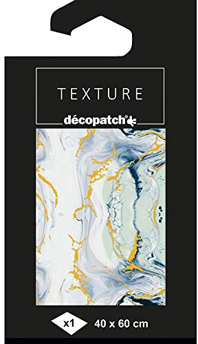 Décopatch - Ref TD797C - Texture Collection - Marble Effect Pattern - Contains 1 Sheet of 40 x 60cm Textured Paper, Foil Printing for Metallic Effects