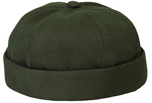 WITHMOONS Watch Cap Beanie Cotton Docker Brimless Harbour Hat VZ50060 (Green)
