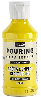 PEBEO Pouring Experiences-Ready-to-Use Premixed Acrylic Paint-Ideal for Fluid Art, Yellow, 118 ml (Pack of 1)