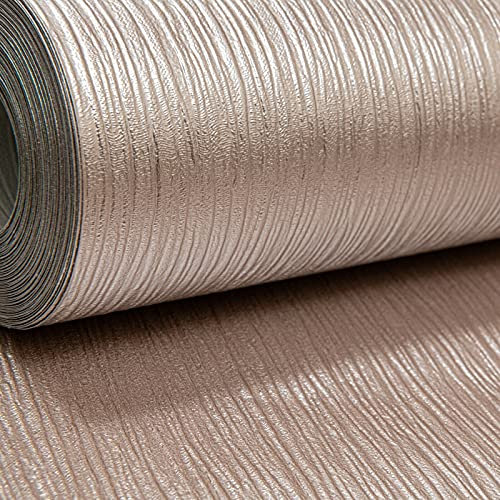 SOPHIE LAURENCE Plain Rose Gold Cassiel Textured Metallic Shimmer Wallpaper Free Match - Paste The Wall Wallpaper