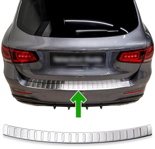 Protector Parachoques Trasero válido para Mercedes GLC | X253 | 2015-2019 Acero Inoxidable Mate Proteccion para Borde del Maletero De Carga