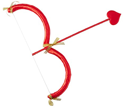 Niceyoeuk Amor Bogen Pfeil Set Valentinstag Rot Amor Kostüm Cosplay Zubehör Foto Requisiten Halloween Party Performance Supplies für Erwachsene Kinder (Reinrot, Einheitsgröße)