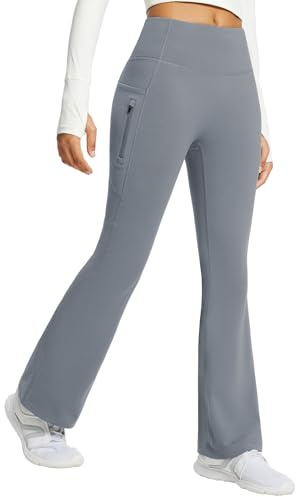 baleaf Fleecefodrade utsvängda leggings, termiska byxor med fickor, promenadbyxor, yogabyxor, byxor med hög midja, byxor i vattentåligt material, bootleg-jeans, XL