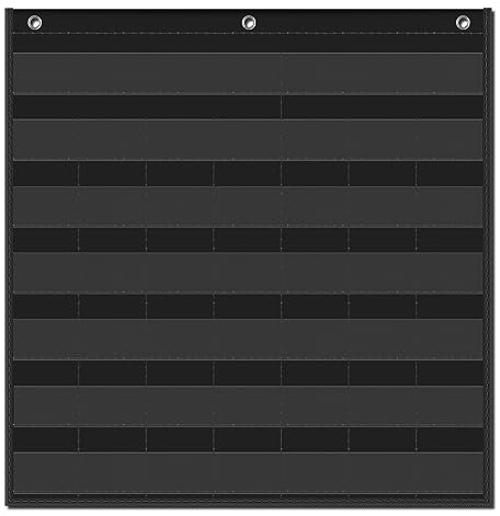 EAMAY Classroom Monthly Calendar Pocket Chart for 2.75 * 2.75 Cards,Homeschool Supplies and Classroom Must Haves! Only Chart(Black)