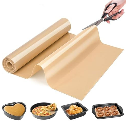 XTDMJ Tappetino da forno riutilizzabile in silicone, 30 cm x 2,5 m, in silicone, antiaderente, adatto per alimenti, senza BPA, friggitrici, lavastoviglie e adatto al congelatore