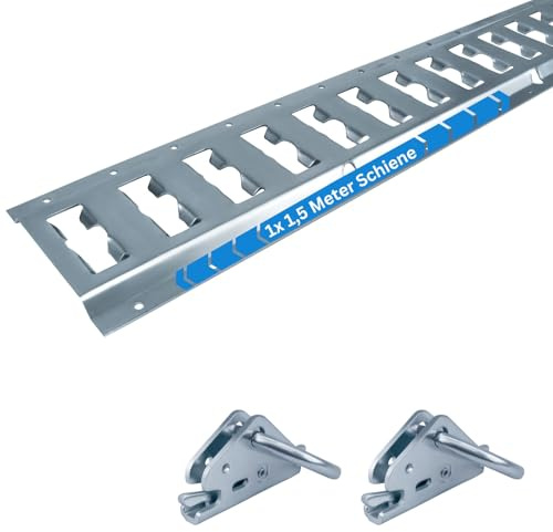 Riel de anclaje Combi 1,5 metros (1542 mm) con 2 amarres para camiones, remolques, automóviles