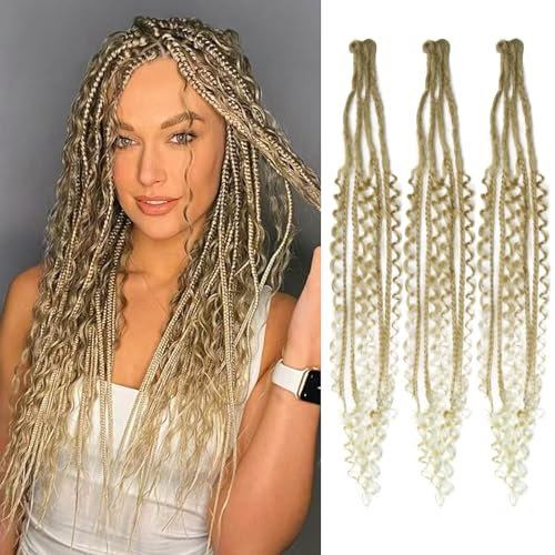Dsoar Boho Clip in Haarverlängerungen 22 Zoll Lockig Endete Locs Weiche Handgemachte Dreads 3Pcs Clip in Dreadlock Erweiterung Sets