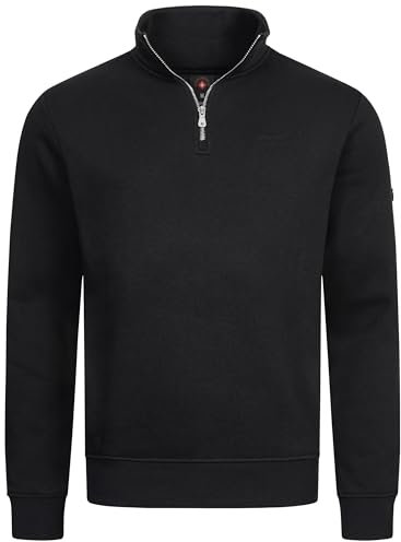 Höhenhorn Troiberg Herren Pullover 1/4 Zip Sweatshirt Schwarz Gr. L