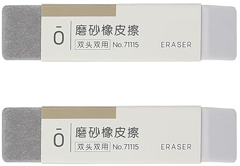 XLIUAX 2 gomas de borrar de tinta, doble cabeza, esmerilada, borradores mate para quitar lápices de colores y marcas de tinta para bolígrafo, pluma estilográfica