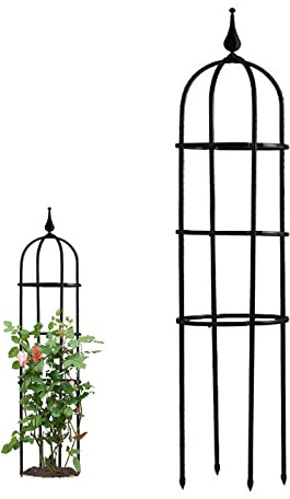 Traliccio obelisco da giardino, traliccio obelisco per piante da giardino, 120 cm, 61 cm, 74,9 cm, 90,2 cm H, supporto per piante rampicanti per interni ed esterni (25 cm di diametro x 120 cm di