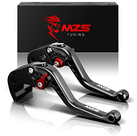 MZS Black Motorcycle Brake Clutch Levers Short Adjustable CNC Compatible with MT07 FZ07 14-24 / FJ09 FZ09 MT09 Tracer 15-20 / Tenere 700 19-24 / XSR700 16-26 / XSR900 16-21