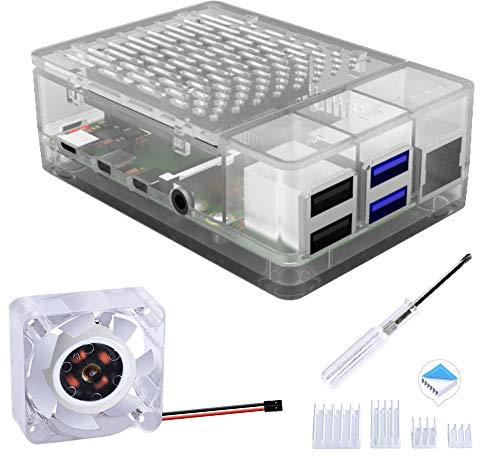 GeeekPi Raspberry Pi 4 Gehäuse mit 40mm Lüfter und Kühlkörper für B 8GB/4GB/2GB