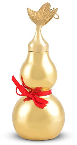 HERCHR Feng Shui Brass Wu Lou Hu Lu Gourd Chinese Good Luck for Good Luck Fortune Wealth Health Success Gourd Collectible Amulet Decorations Pendant to Friends Families Lovers