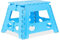 Relaxdays Klapphocker faltbar, Camping Hocker, Kinder Badhocker, bis 150 kg, Kunststoff, HxBxT: 39 x 39 x 32 cm, blau