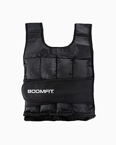 BOOMFIT - Chaleco lastrado fitness | Peso ajustable 5 kg y 10 kg | Negro y camuflaje táctico | Tejido Oxford transpirable | Velcro doble antirrebote | CrossFit calistenia running HIIT rucking