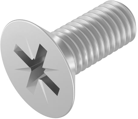 SECCARO Viti a testa svasata M5 x 12 mm, acciaio inox V2A VA A2, DIN 965, con impronta a croce/PZ, filettatura totale, 20 pezzi