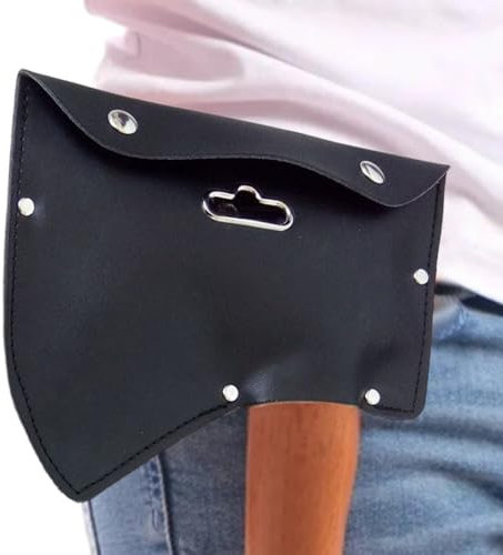 Gaine de Hache de Protection, étui de Hache en Cuir synthétique avec Double Boucle épaisse, réutilisable et sûr, Accessoires de Camping pour Sorties, Camping, randonnée (Noir)