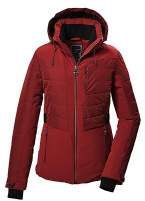 killtec Damen Skijacke/Funktionsjacke in Daunenoptik mit abzippbarer Kapuze und Schneefang KSW 309 WMN SKI QLTD JCKT, rot, 48, 42037-000