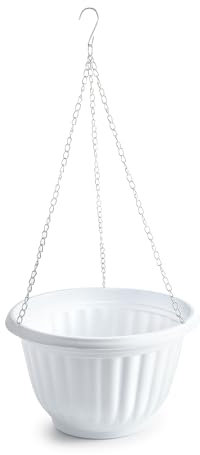 CABLEPELADO Macetero Colgante de plástico 20 cm (Blanco), 1472101