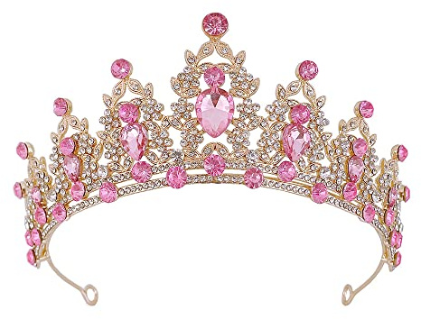 Diadème Femme Tiara Cristal Couronne Strass Couronne Princesse Fille Bandeau Adult Cheveux Accessoires Vintage Cadeau pour Concours Parties Festival fête Cosplay Halloween Noel