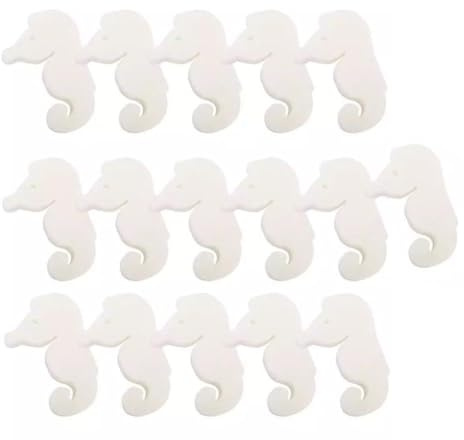 Homeponnew Lot de 16 éponges absorbantes d'huile pour piscine, spa et aquarium – Éponge filtrante en forme d'hippocampe, éliminateur de graisse réutilisable, 12 x 8 cm, blanc