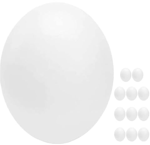 ifundom 12 Realistische Künstliche Vogeleier aus Robustem Kunststoff Naturgetreue Bruteier für Papageien Finken und Tauben Unbemalte Nestdekoration für Käfig und Zucht
