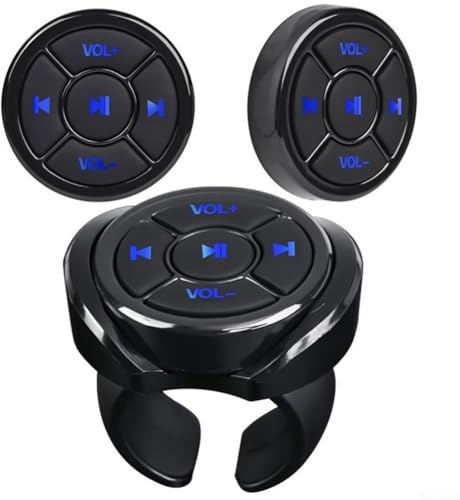 Pulsante di controllo del volante, nero, telecomando wireless personalizzabile per autoradio, GPS, MP3, musica, moto, computer