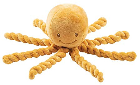 Nattou Doudou Poulpe, pour Nouveaux-Nés et Bébés Prématurés, 23 cm, Lapidou, Ocre