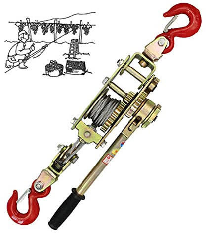 Aocay Argano Paranco Manuale, Verricello Manuale Forestale 2/3/4t Portatile Argani a Leva con Funzione Autobloccante, Argano Mano Cricchetto Trainare Attrezzo ​per Traino Oggetti Pesant