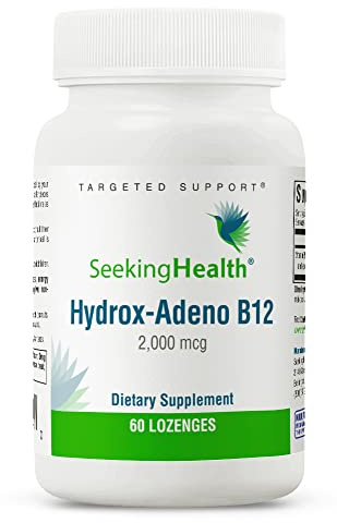 Seeking Health Kosttillskott Hydrox-Adeno B12 - Hydroxikobalamin + Adenosylkobalamin - Vitamin B12 - Kan Stödja Metabolismen av Aminosyror, Fettsyror - 60 Sugtabletter