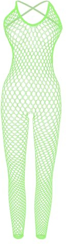 XIUSEMY Ropa Interior erótica para mujeres trajes de cuerpo entero cuello en V, malla red de pez, medias de red lencería lencería de dormir
