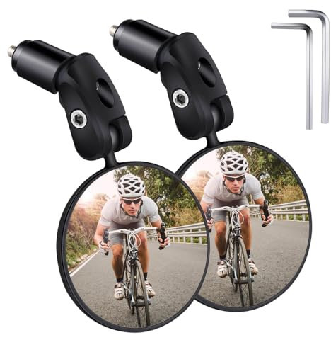 Fahrradspiegel 360° HD (2 Stück) – Universell für E-Bike, Mountainbike & Rennrad | Blaulichtfilter, IPX6 Wasserdicht, Vibrationresistenz