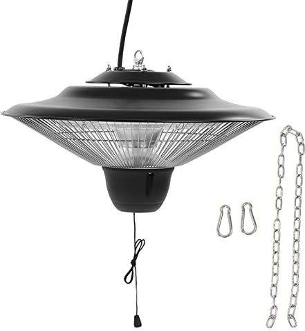Nachukan Riscaldatore Elettrico Sospeso per Patio - Riscaldatore da Soffitto Esterno Impermeabile IP23 da 1500 W, Funzionamento Silenzioso per Cortili, Terrazze E Giardini
