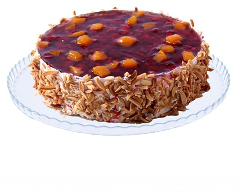 Extra Large Glass Cake Platter, Multifunctional Cake Stand, Cake Plate, Serving Plate for Birthday Cakes, Cup Cakes, Fruits, Cookies or Snacks (Round Lotus 12.6'')