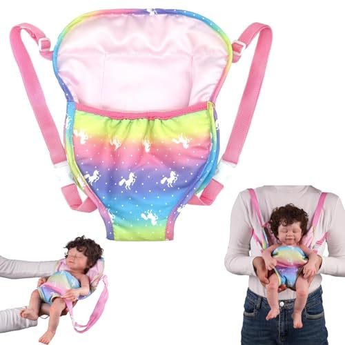 Norhogo Mochila portamuñecas, portamuñecas, mochila portabebés, accesorios para muñecas de 14-18 pulgadas, color rosa (muñeca no incluida)