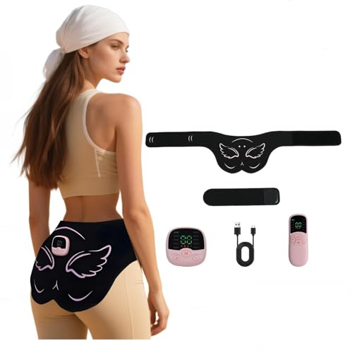 Warmforwel EMS Hip Trainer per Il Sollevamento dei Glutei, con 30 Livelli di Intensità, 10 modalità, Massaggiatore USB per Glutei e Stimolatore Addominale per Modellare Il Corpo,Telecomando Wireless