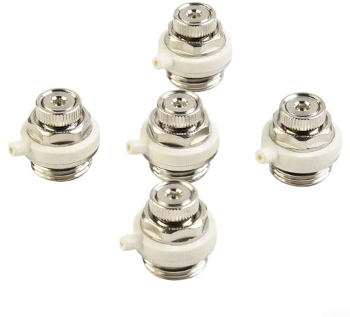 UrbanHui Automatic Radiator Bleed Valve Air Vent Auto Cutoff 1/2 Inch Thread Leak Protection Adjustable Modes Energy Saving for Home Office Central Heating Easy Replacement(5pcs)