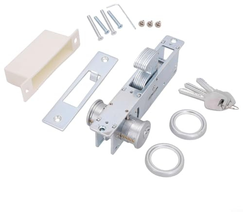 Cerradura de puerta, cilindro de embutir de 176 x 25 x 39 mm, gancho de seguridad doble abierto, construcción de aleación de zinc, protección resistente, para tiendas, oficinas, entradas