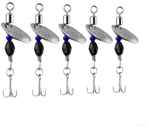 Rotating Action Metal Fishing Spoons 35mm Set