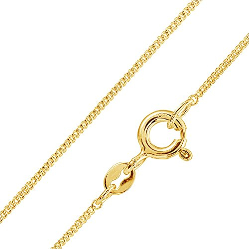 Materia Schmuck 925 Silber Panzerkette vergoldet 1mm - Damen Halskette in 70 cm gold K69-70