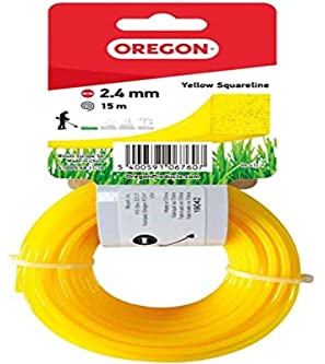 Oregon 69-412-Y - Filo quadrato per decespugliatori e decespugliatori, 2,4 mm x 15 m, colore: Giallo