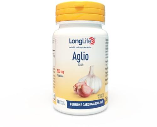 LongLife® Aglio | Estratto vegetale titolato all'1% in alliina | 1000mg dose giornaliera | Funzione cardiovascolare, pressione arteriosa, trigliceridi | 1 mese di trattamento | Senza glutine e vegano